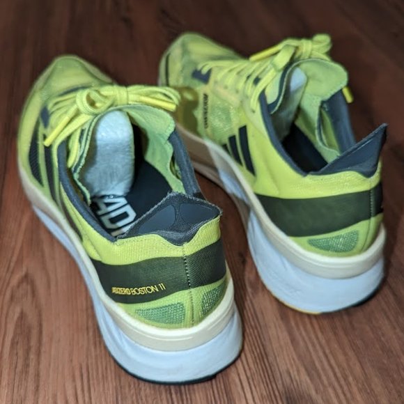 Men’s Adidas Adizero Boston 11 Running Shoes, Men's Size 9 Neon Yellow - Picture 7 of 16